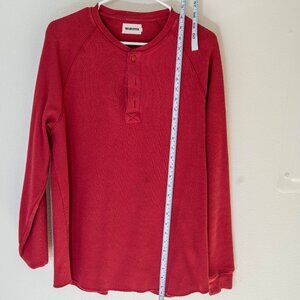 Taylor Stitch Cotton Waffle Henley Red